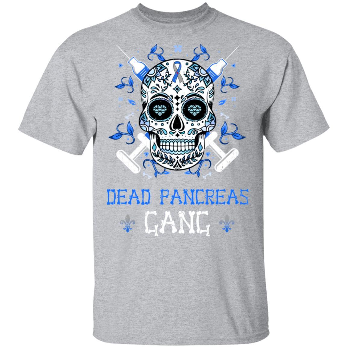 Dead Pancreas Gang Skull Diabetes Awareness Gifts-T-Shirt & Hoodie-Classic T-Shirt-Sport Grey