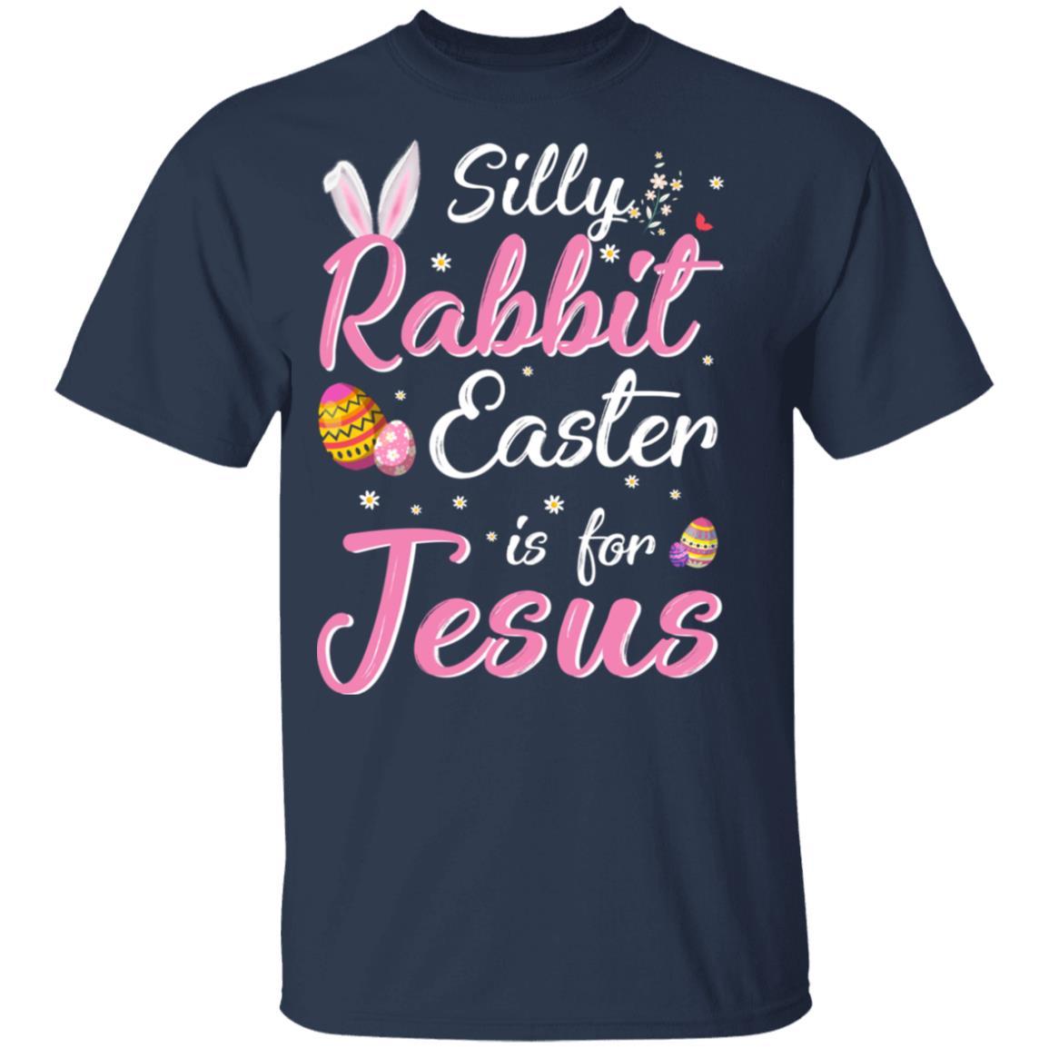 Cute Silly Rabbit Easter Is For Jesus Christians Gift Youth-Youth Shirt-Youth T-Shirt-Navy