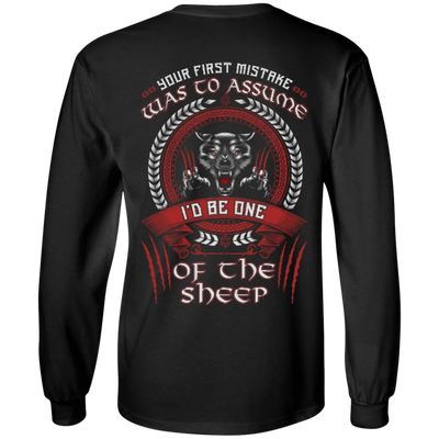 I'd Be One Of The Sheep Wolf Of Odin-T-Shirt & Hoodie-Long Sleeve T-Shirt-Black