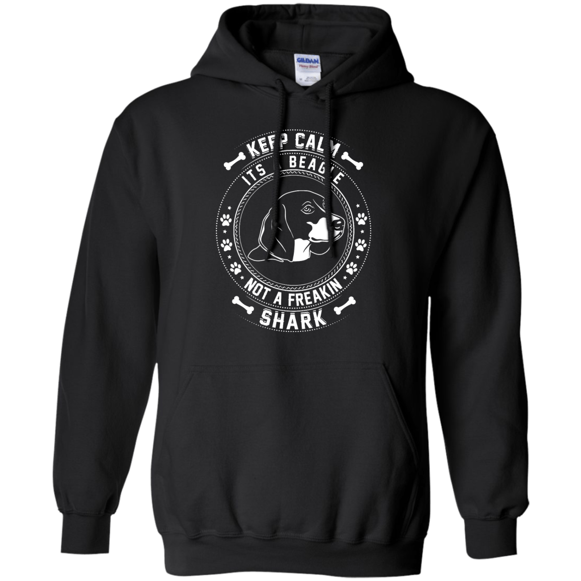 Keep Calm It's A Beagle Not A Freaking Shark-T-Shirt & Hoodie-Pullover Hoodie-Black