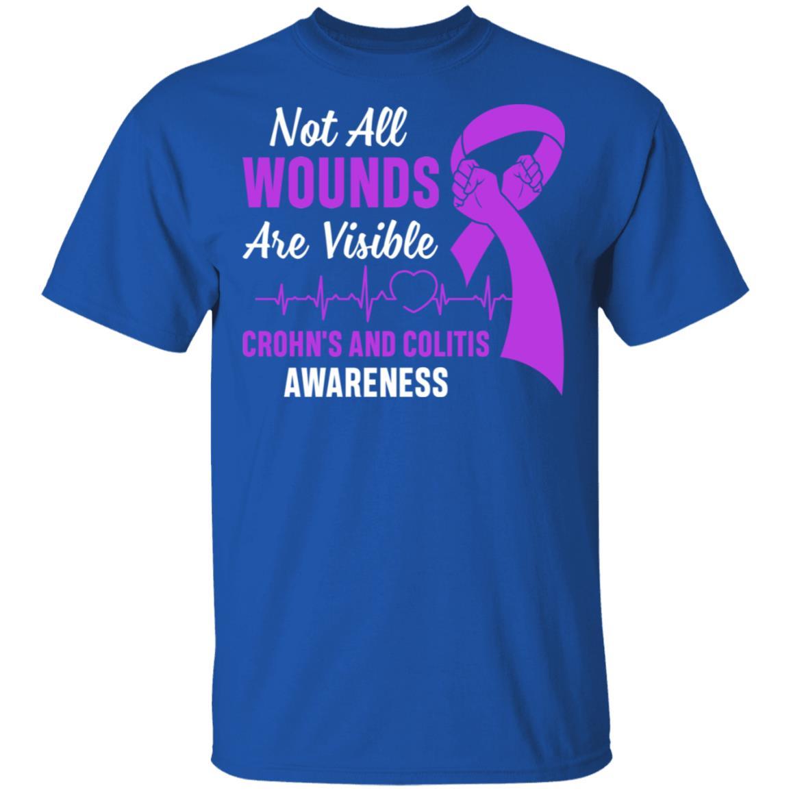 Crohn's And Colitis Awareness Not All Wounds Are Visible-T-Shirt & Hoodie-Classic T-Shirt-Royal