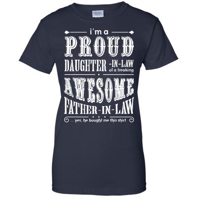 I'm A Proud Daughter In Law Of A Freaking Awesome Father In Law-T-Shirt & Hoodie-Women's T-Shirt-Navy