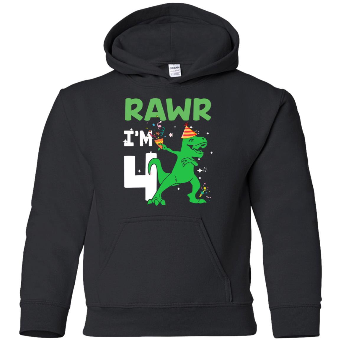 Rawr I'm 6 Birthday Gifts 2015 Dinosaur For Boys Youth-Youth Shirt-Youth Pullover Hoodie-Black