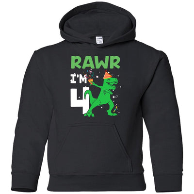 Rawr I'm 6 Birthday Gifts 2015 Dinosaur For Boys Youth-Youth Shirt-Youth Pullover Hoodie-Black