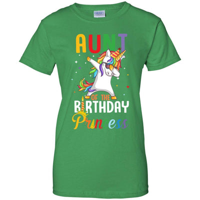 Aunt Of The Birthday Girl Dabbing Unicorn Party-T-Shirt & Hoodie-Women's T-Shirt-Irish Green