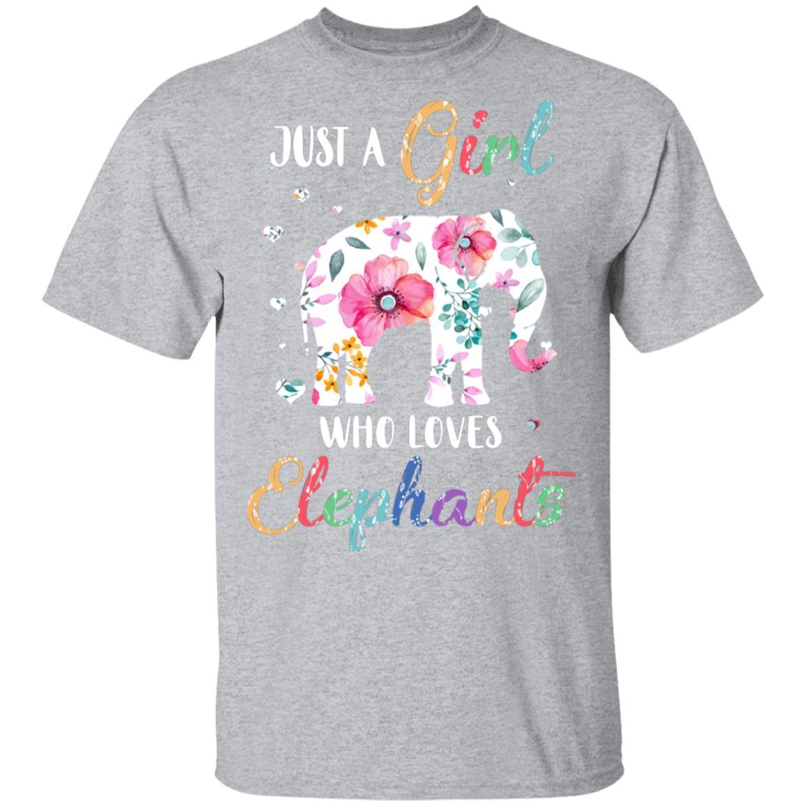 Just A Girl Who Loves Elephants Cute Elephant Lover-T-Shirt & Hoodie-Classic T-Shirt-Sport Grey