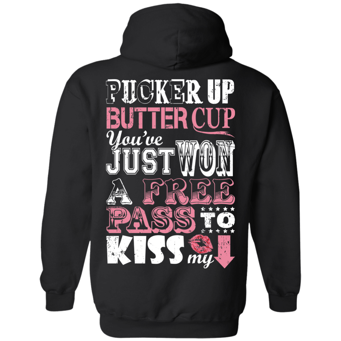 PUCKER UP BUTTER CUP-T-Shirt & Hoodie-Pullover Hoodie-Black
