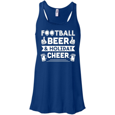Football Beer Holiday Cheer-T-Shirt & Hoodie-Women's Flowy Racerback Tank-True Royal