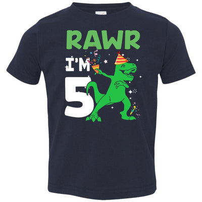 Rawr I'm 7 Birthday Gifts 2014 Dinosaur For Boys Youth-Youth Shirt-Toddler T-Shirt-Navy