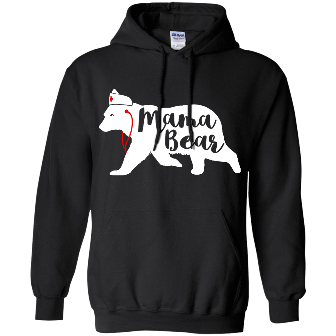 Nurse Mama Bear-T-Shirt & Hoodie-Pullover Hoodie-Black