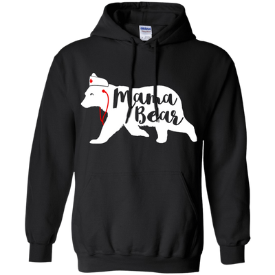 Nurse Mama Bear-T-Shirt & Hoodie-Pullover Hoodie-Black