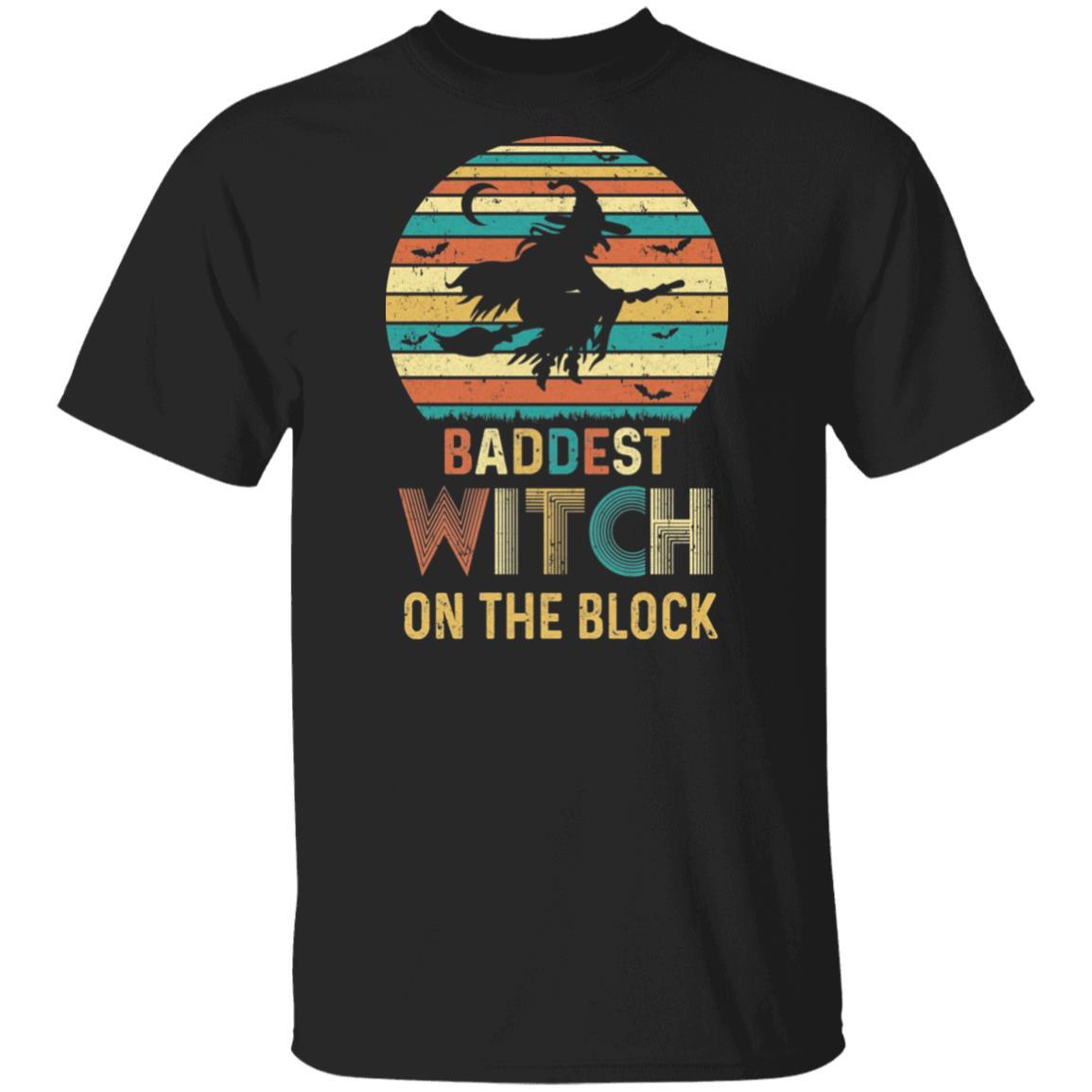 Baddest Witch On The Block Vintage Funny Halloween Gift