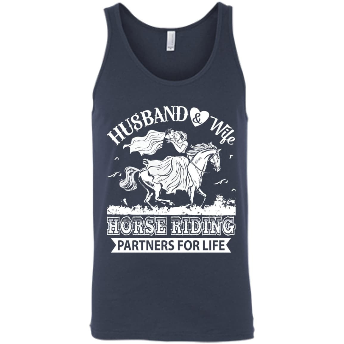 Husband And Wife Horse Riding Partners for life-T-Shirt & Hoodie-Unisex Tank-Navy