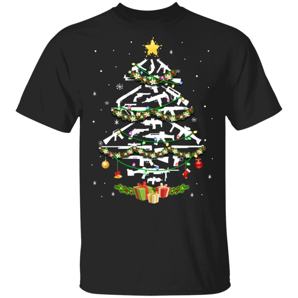 Guns Christmas Tree Ornament Xmas Gift For Gun Lovers-T-Shirt & Sweatshirt-Classic T-Shirt-Black