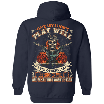 I say it depends on who it is and what they want to play-T-Shirt & Hoodie-Pullover Hoodie-Navy