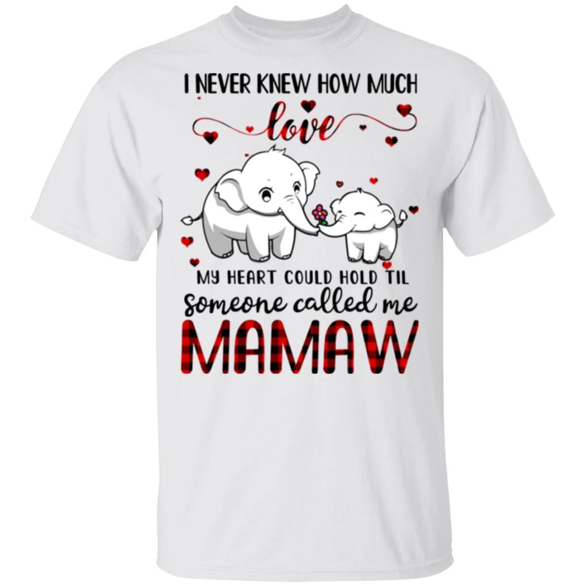 Someone Called Me Mamaw Elephant Red Plaid Mother's Day-T-Shirt & Hoodie-Classic T-Shirt-White