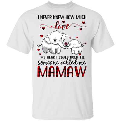 Someone Called Me Mamaw Elephant Red Plaid Mother's Day-T-Shirt & Hoodie-Classic T-Shirt-White