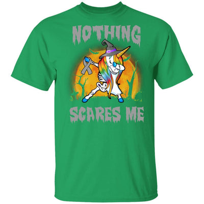 Brain Cancer Dabbing Unicorn Skeleton Halloween Youth-Youth Shirt-Youth T-Shirt-Irish Green
