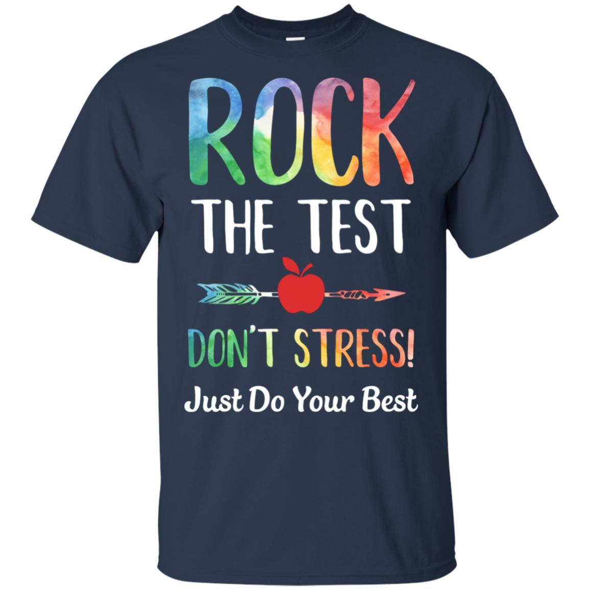Rock The Test Funny School Professor Teacher Joke-T-Shirt & Hoodie-Classic T-Shirt-Navy
