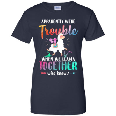 Apparently We're Trouble When We Are Together Llama-T-Shirt & Tank Top-Women's T-Shirt-Navy