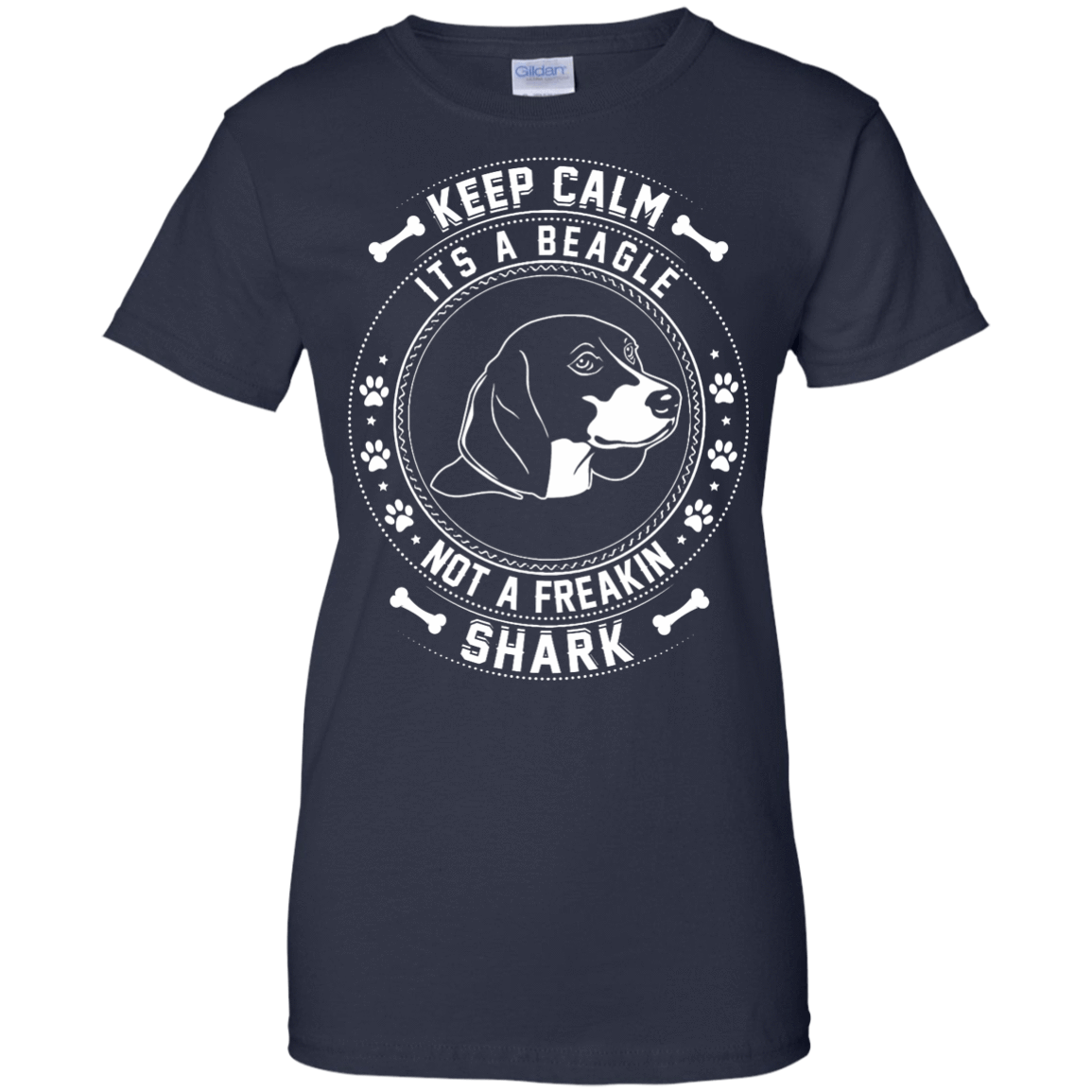 Keep Calm It's A Beagle Not A Freaking Shark-T-Shirt & Hoodie-Women's T-Shirt-Navy