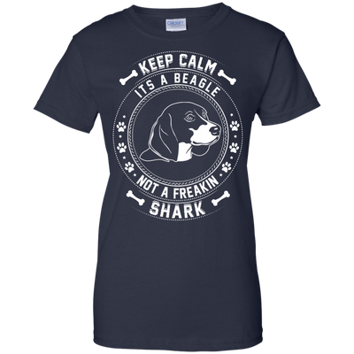 Keep Calm It's A Beagle Not A Freaking Shark-T-Shirt & Hoodie-Women's T-Shirt-Navy