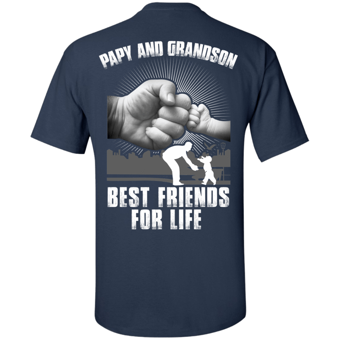 Papy And Grandson Best Friends For Life-T-Shirt & Hoodie-Classic T-Shirt-Navy