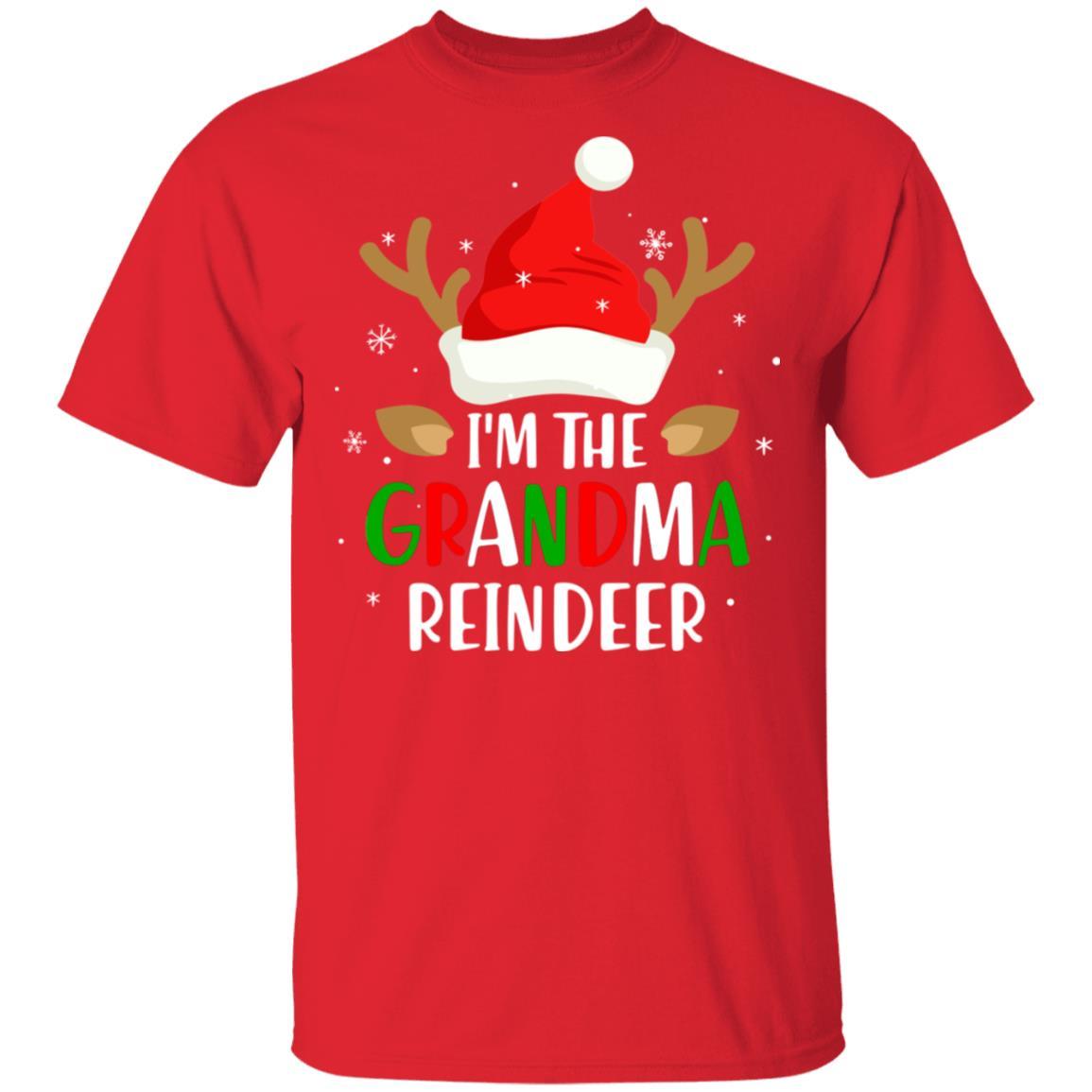I'm The Grandma Reindeer Matching Family Christmas-T-Shirt & Sweatshirt-Classic T-Shirt-Red