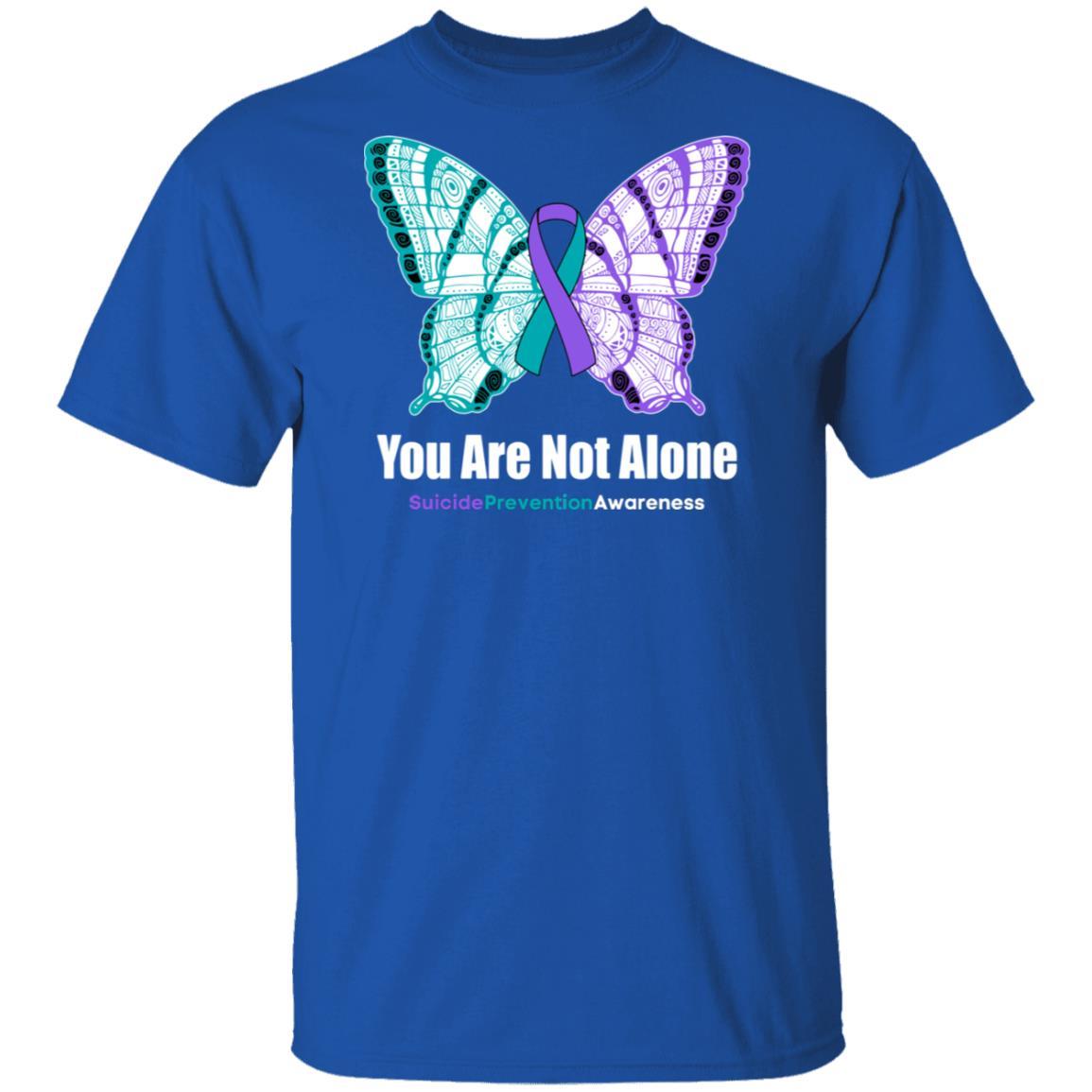 You Are Not Alone Butterfly Suicide Prevention Awareness-T-Shirt & Hoodie-Classic T-Shirt-Royal
