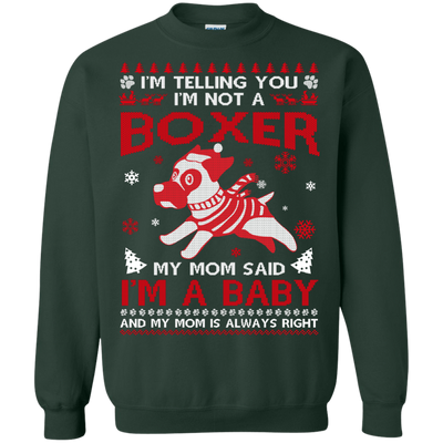 I'm Telling You I'm Not A Boxer-T-Shirt & Hoodie-Crewneck Sweatshirt-Forest Green