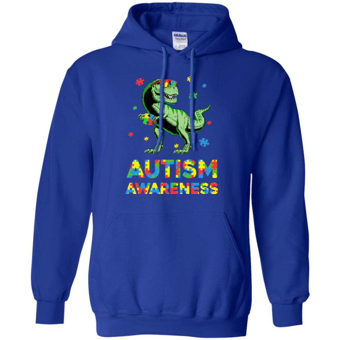 Dinosaur Puzzle Autism Awareness For Boys Girls-T-Shirt & Hoodie-Pullover Hoodie-Royal