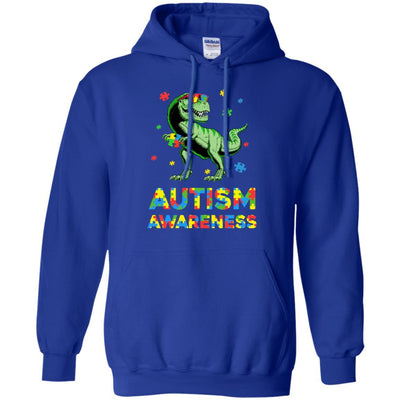 Dinosaur Puzzle Autism Awareness For Boys Girls-T-Shirt & Hoodie-Pullover Hoodie-Royal