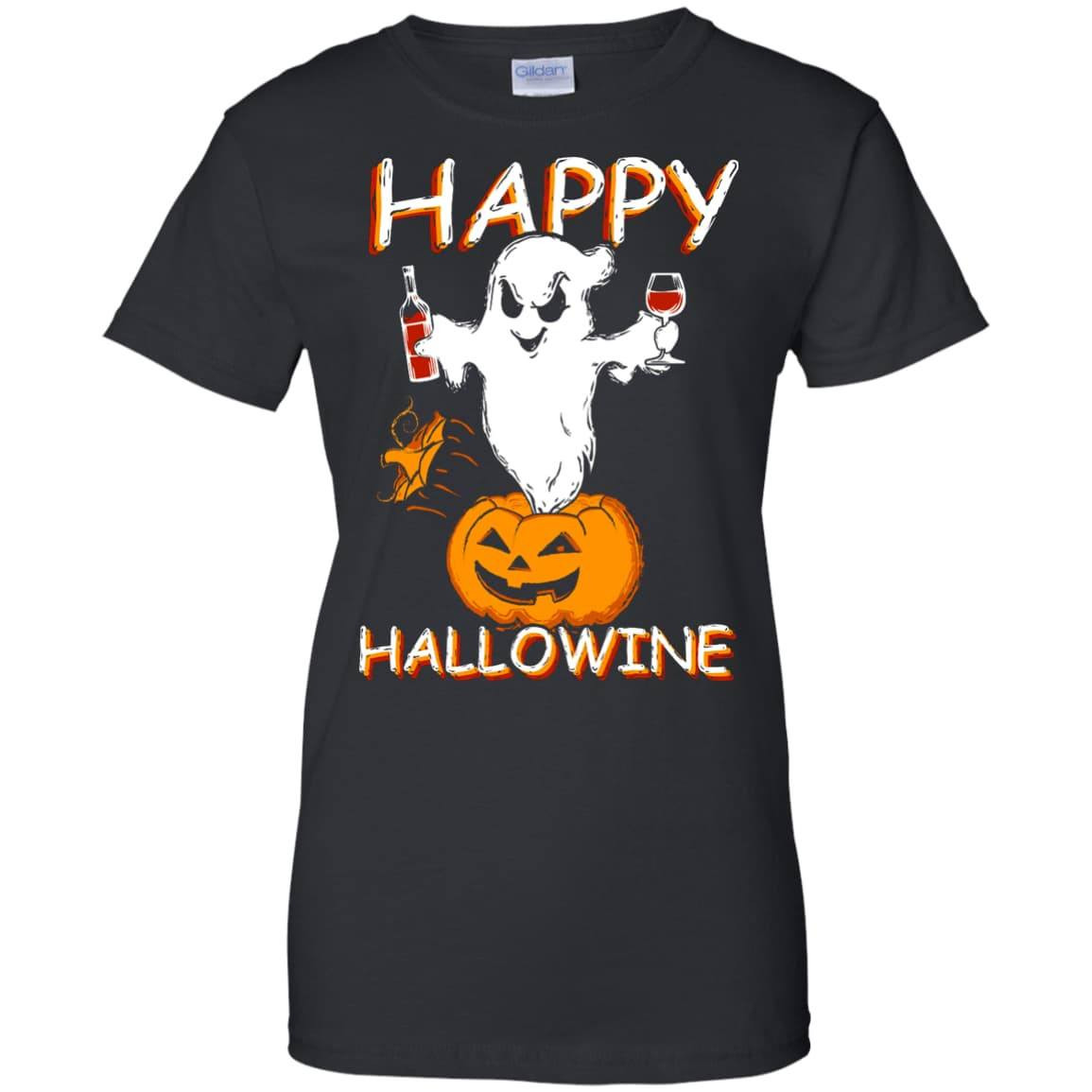 Happy Hallowine - Halloween Wine-T-Shirt & Hoodie-Women's T-Shirt-Black
