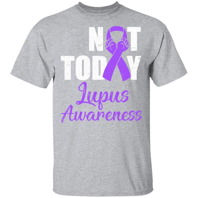 Support Lupus Awareness Purple Ribbon Not Today-T-Shirt & Hoodie-Classic T-Shirt-Sport Grey