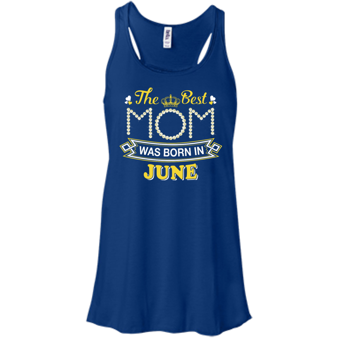 The Best Mom Was Born In June-T-Shirt & Hoodie-Women's Flowy Racerback Tank-True Royal