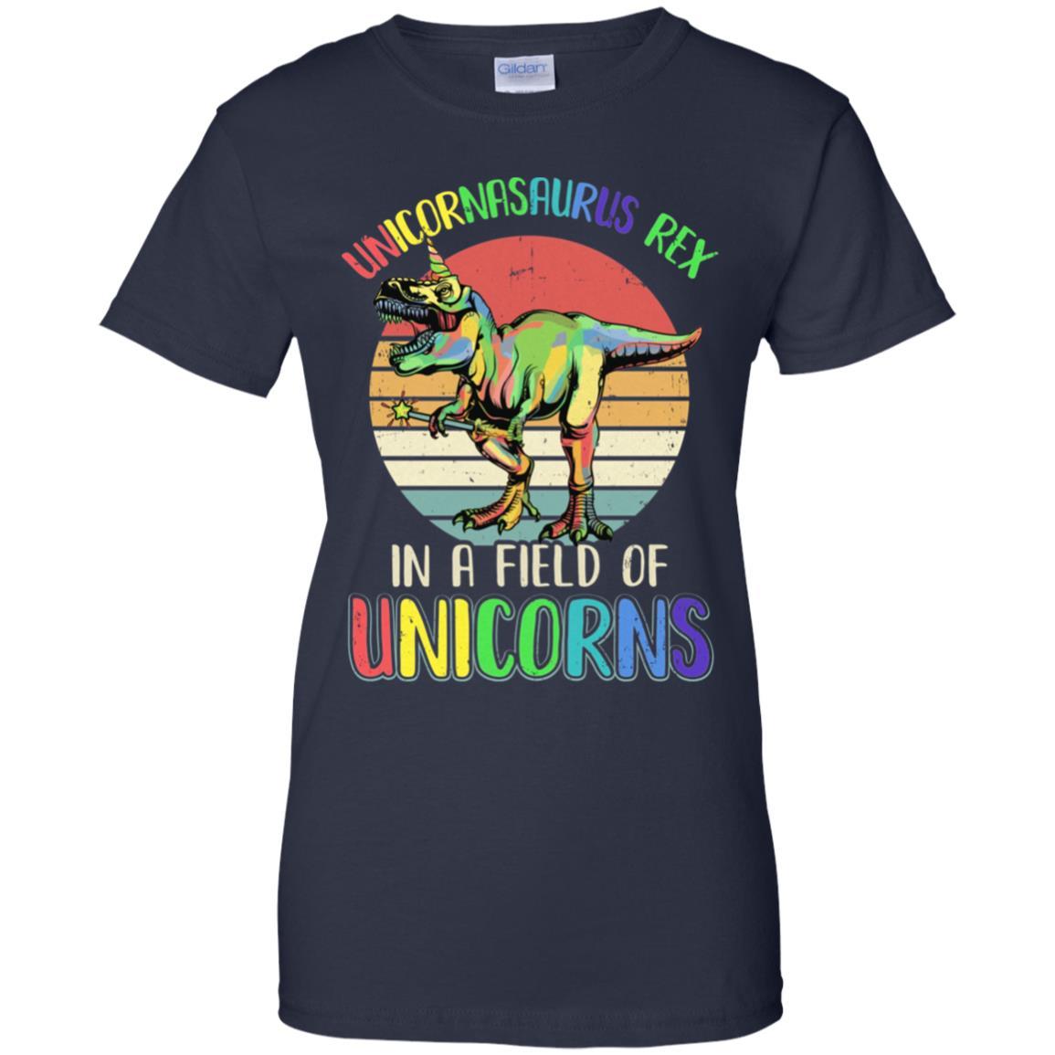 Be A Unicornasaurus Rex In A Field Of Unicorns-T-Shirt & Hoodie-Women's T-Shirt-Navy