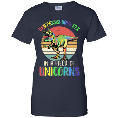 Be A Unicornasaurus Rex In A Field Of Unicorns-T-Shirt & Hoodie-Women's T-Shirt-Navy
