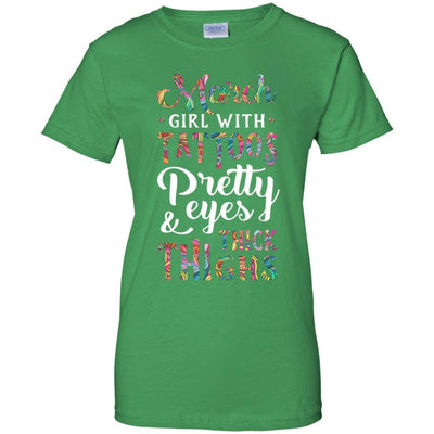 Tattoos Pretty Eyes Thick Thighs March Girl Birthday-T-Shirt & Tank Top-Women's T-Shirt-Irish Green