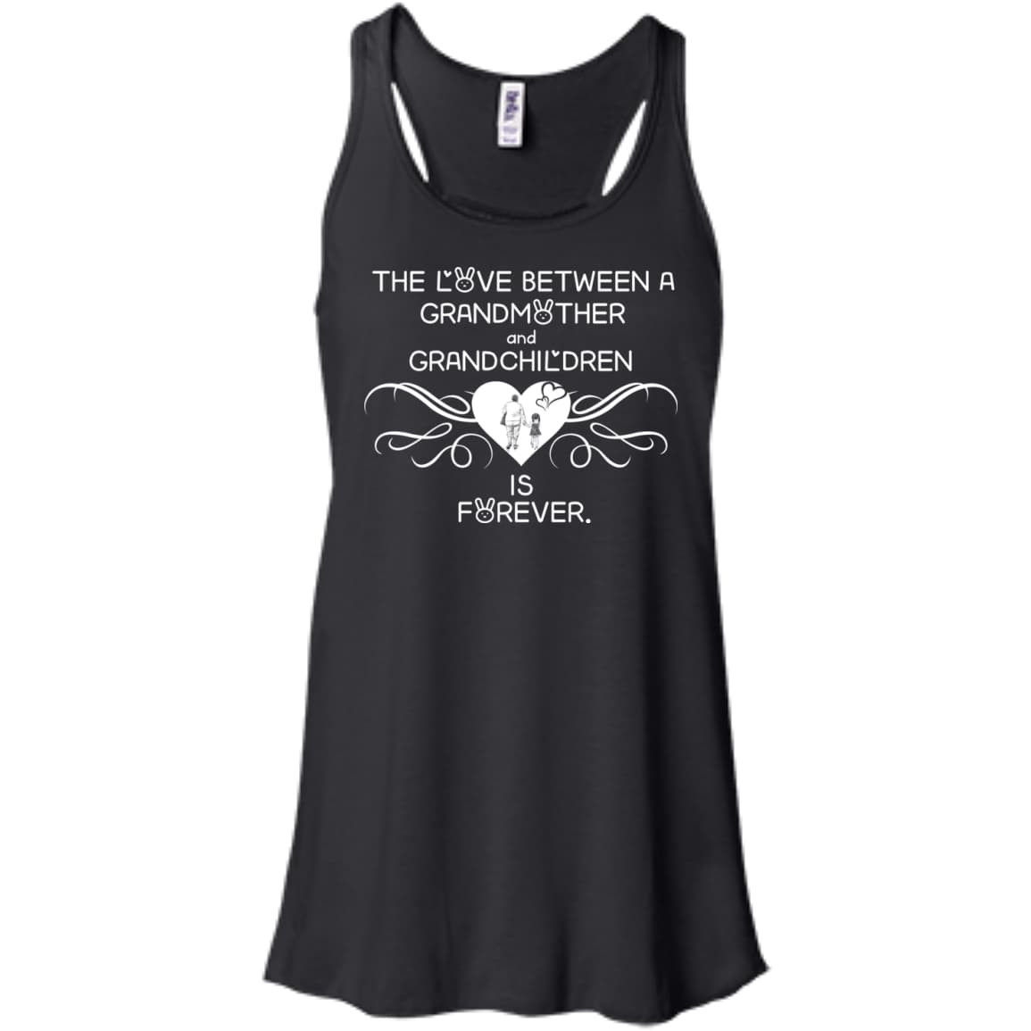 GRANDMOTHER AND GRANDCHILDREN IS FOREVER-T-Shirt & Hoodie-Women's Flowy Racerback Tank-Black