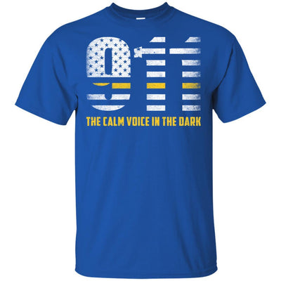 Dispatcher Thin Gold Line 911 American USA Flag-T-Shirt & Hoodie-Classic T-Shirt-Royal