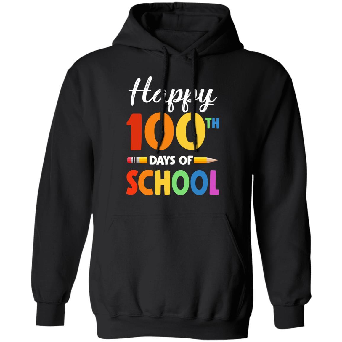 Happy 100th Day of School Teacher or Student Gift Youth-T-Shirt & Hoodie-Pullover Hoodie-Black