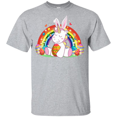 Unicorn Easter With Rainbow And Egg Youth-Youth Shirt-Youth T-Shirt-Sport Grey