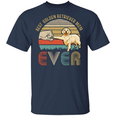 Vintage Best Golden Retriever Mom Ever Bump Fit Funny Mom Gifts-T-Shirt & Hoodie-Classic T-Shirt-Navy