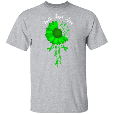 Faith Hope Love Green Lymphoma Cancer Awareness-T-Shirt & Hoodie-Classic T-Shirt-Sport Grey