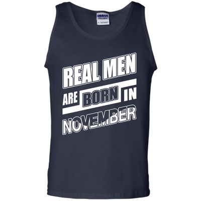 Real Men Are Born In November-T-Shirt & Hoodie-Unisex Tank-Navy