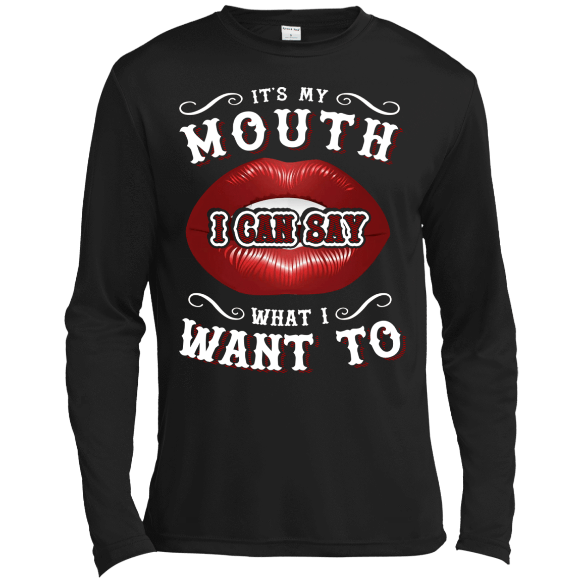 It's My Mouth-T-Shirt & Hoodie-Long Sleeve T-Shirt-Black