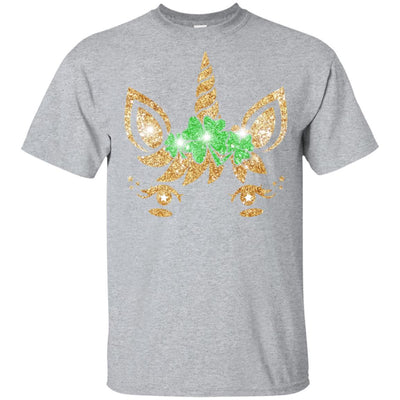 Unicorn Face Saint Patrick's Day For Girls Youth-Youth Shirt-Youth T-Shirt-Sport Grey