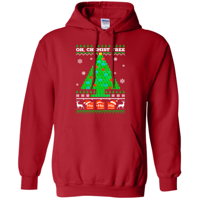 Oh Chemistry Tree Science Christmas Ugly Sweater-T-Shirt & Sweatshirt-Pullover Hoodie-Red