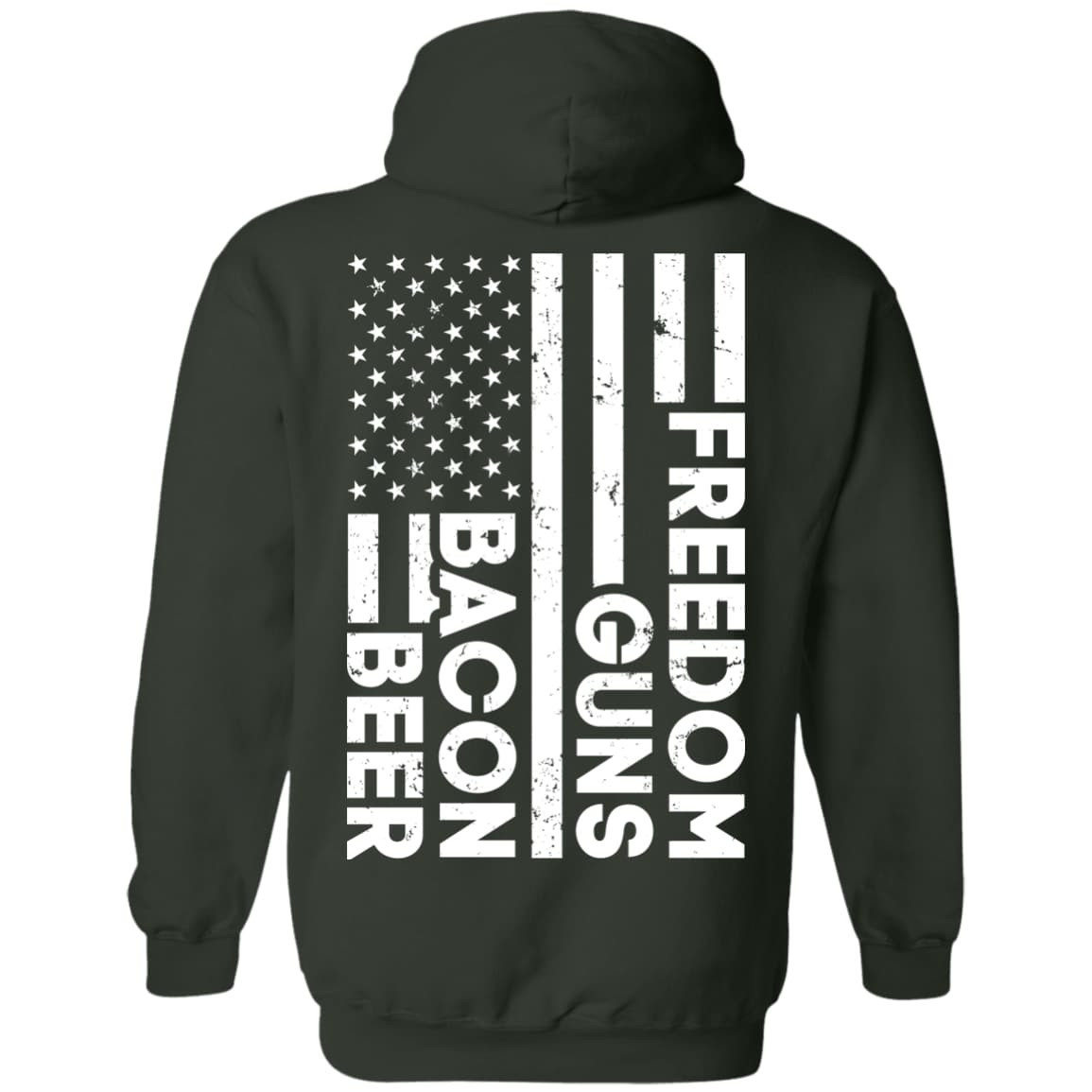 Beer Bacon Guns Freedom-T-Shirt & Hoodie-Pullover Hoodie-Forest Green