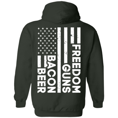 Beer Bacon Guns Freedom-T-Shirt & Hoodie-Pullover Hoodie-Forest Green